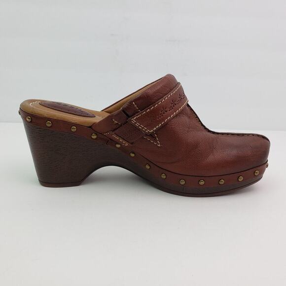 Vintage Fossil Womens Size 6 Brown Slip On Mule Clog Shoes DAMAGED - Picture 4 of 13